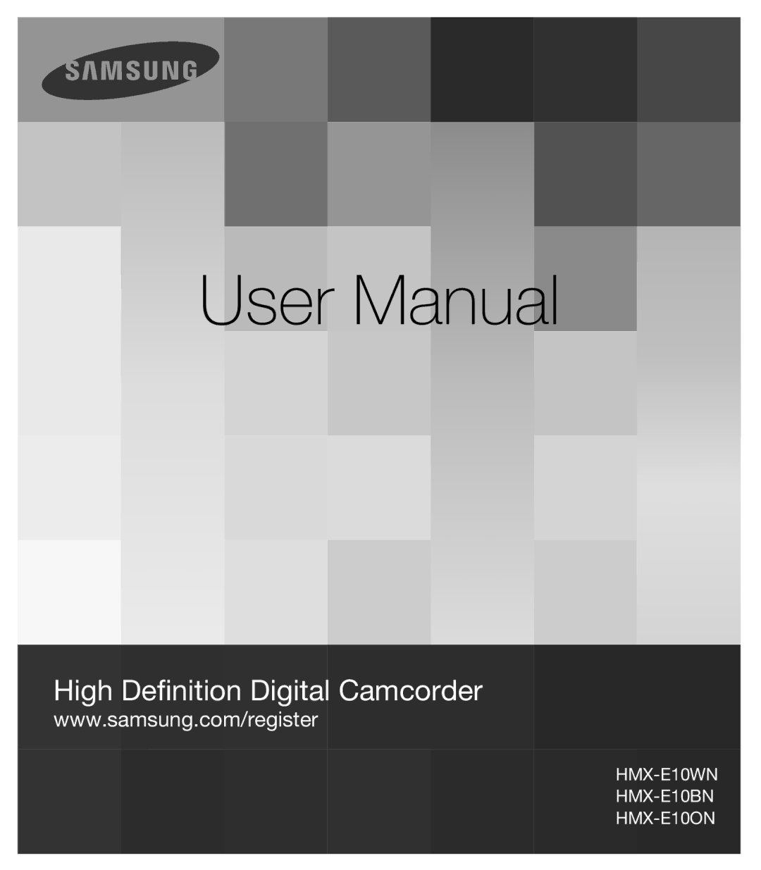 Samsung HMX-E10WN, HMX-E10BN, HMX-E10ON user manual High Deﬁnition Digital Camcorder 