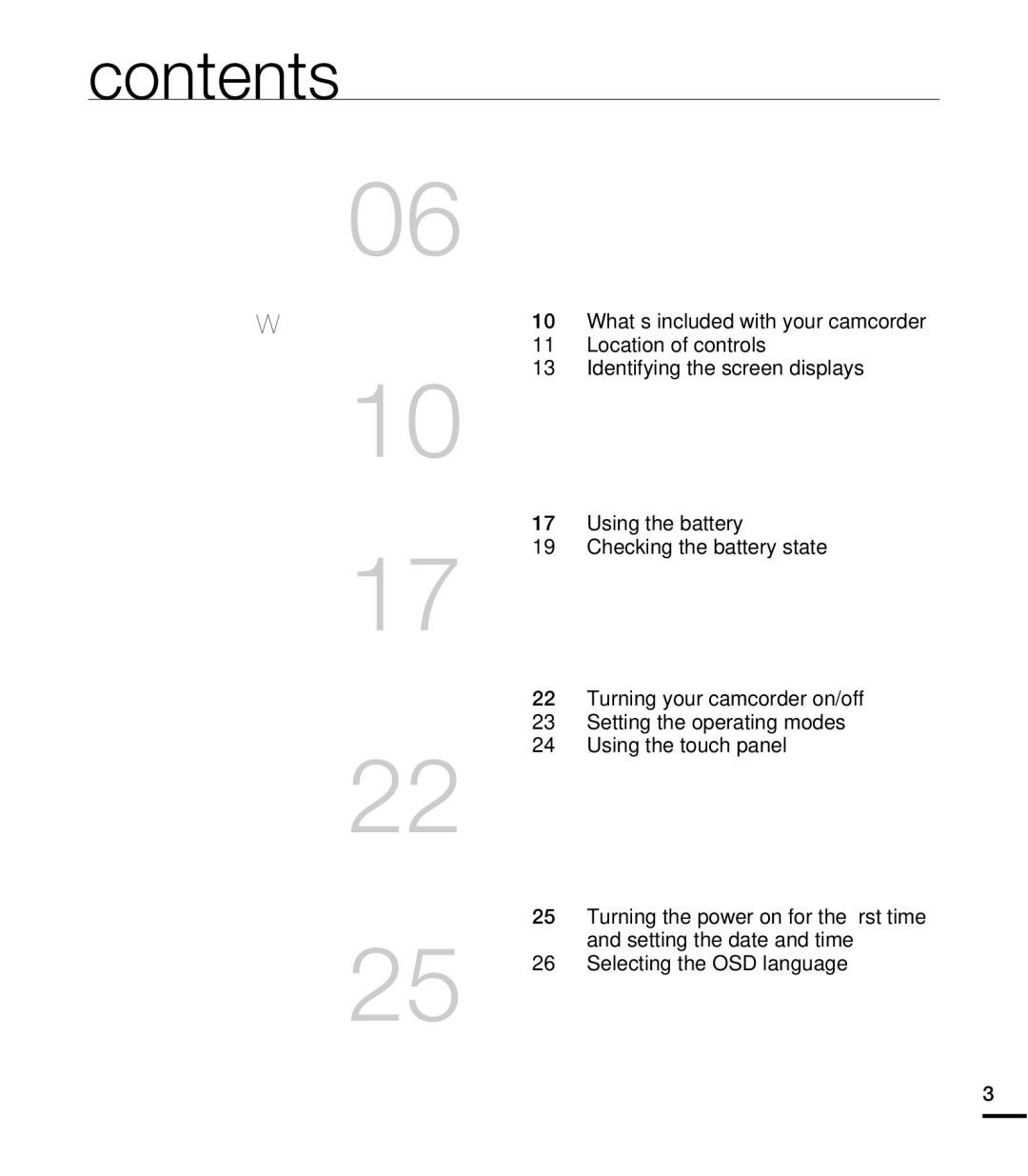 Samsung HMX-E10WN, HMX-E10BN, HMX-E10ON user manual Contents 