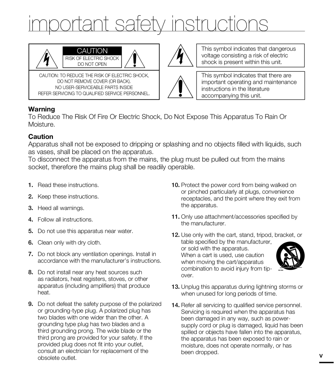 Samsung HMX-E10ON, HMX-E10BN, HMX-E10WN user manual Important safety instructions 