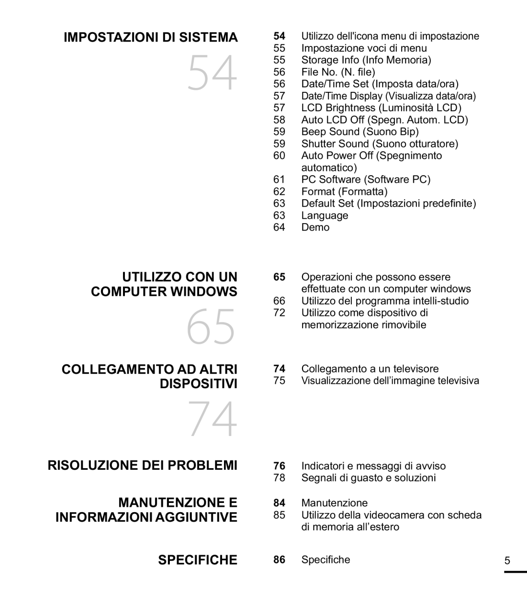 Samsung HMX-E10WP/EDC, HMX-E10BP/EDC, HMX-E10OP/EDC manual Specifiche 