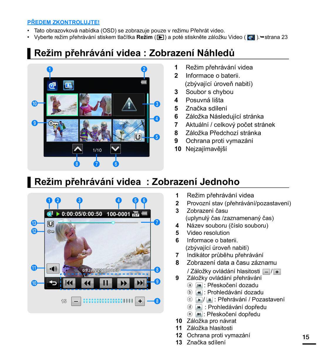 Samsung HMX-E10BP/EDC manual 5HåLPSĜHKUiYiQtYLGHD=REUDHQt1iKOHGĤ, 5HåLPSĜHKUiYiQtYLGHD=REUDHQt-HGQRKR 