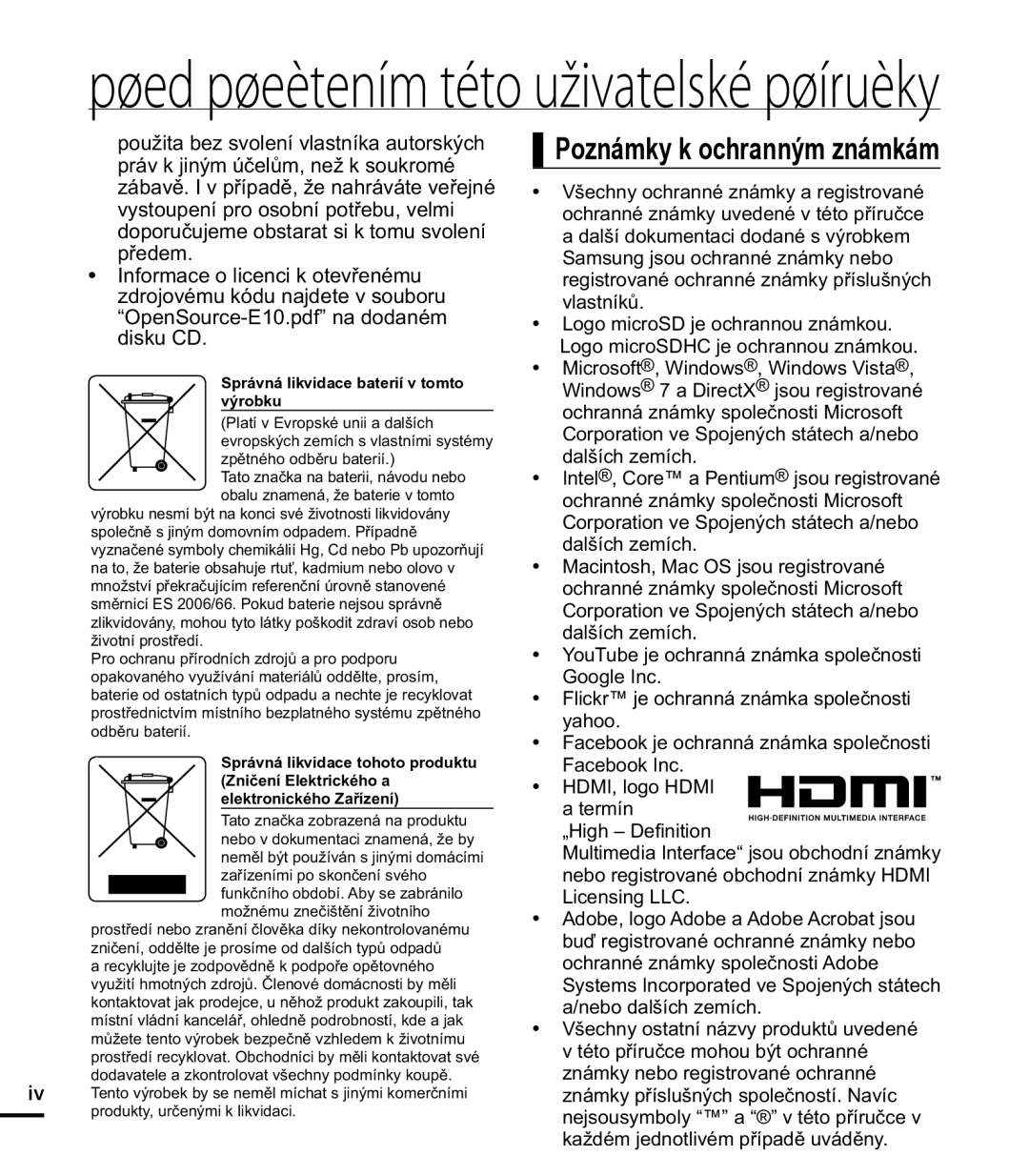 Samsung HMX-E10BP/EDC manual Sĝhghp, ³2SHQ6RXUFHSGI´QDGRGDQpP, Glvnx& 