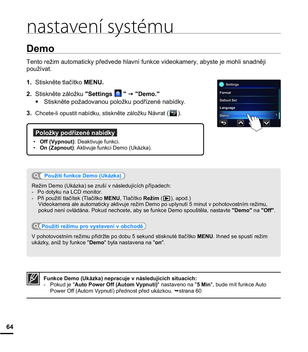 Samsung HMX-E10BP/EDC manual Hpr, SRXåtYDW  6WLVNQČWHWODþtWNR018,  6WLVNQČWHiORåNX 6HWWLQJV € HPR 