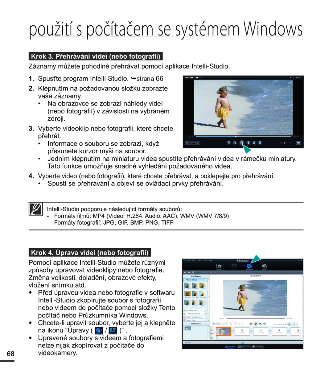 Samsung HMX-E10BP/EDC manual URN3ĜHKUiYiQtYLGHtQHERIRWRJUD¿t,  6SXVĢWHSURJUDP,QWHOOL6WXGLR¬VWUDQD 