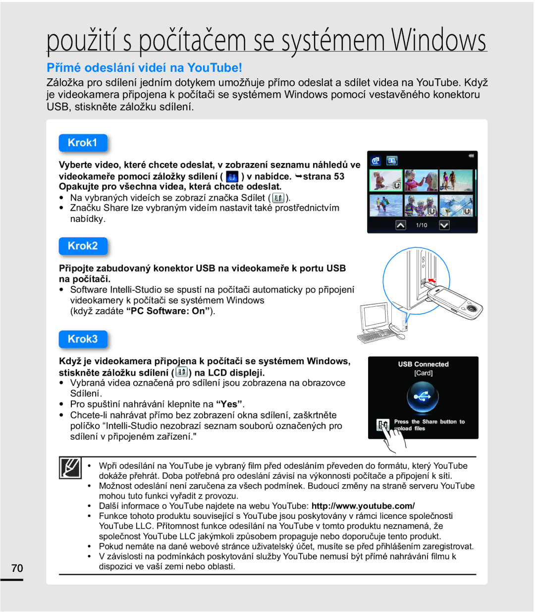 Samsung HMX-E10BP/EDC manual 86%VWLVNQČWHiORåNXVGtOHQt, Krok1, Krok2, Krok3 