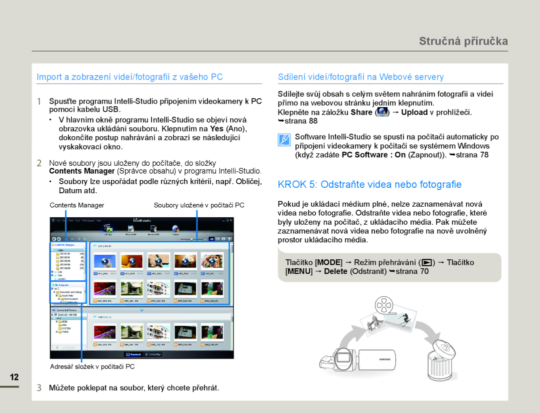 Samsung HMX-F80BP/EDC manual Mport a zoErazení Yideí/IotograIií z YaãeKo, 0Ĥåete poklepat na souEor kterê cKcete pĜeKrát 