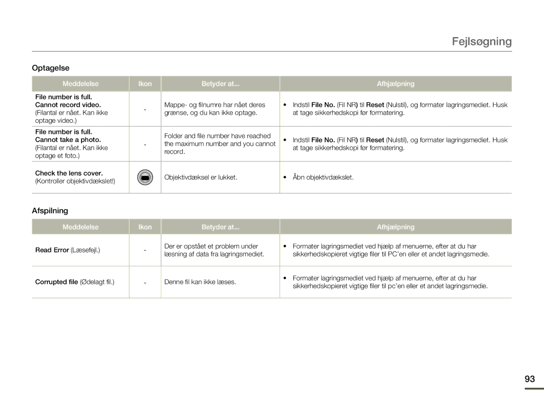 Samsung HMX-F80BP/EDC manual Afspilning 