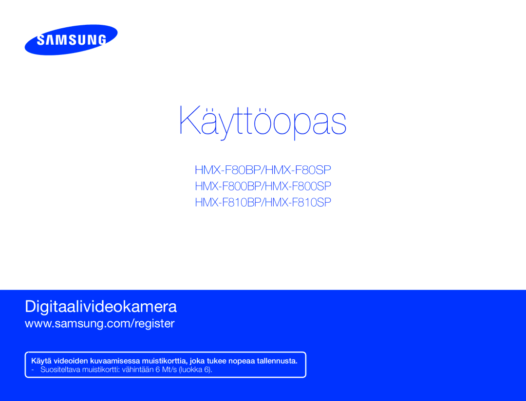 Samsung HMX-F80BP/EDC manual Käyttöopas 