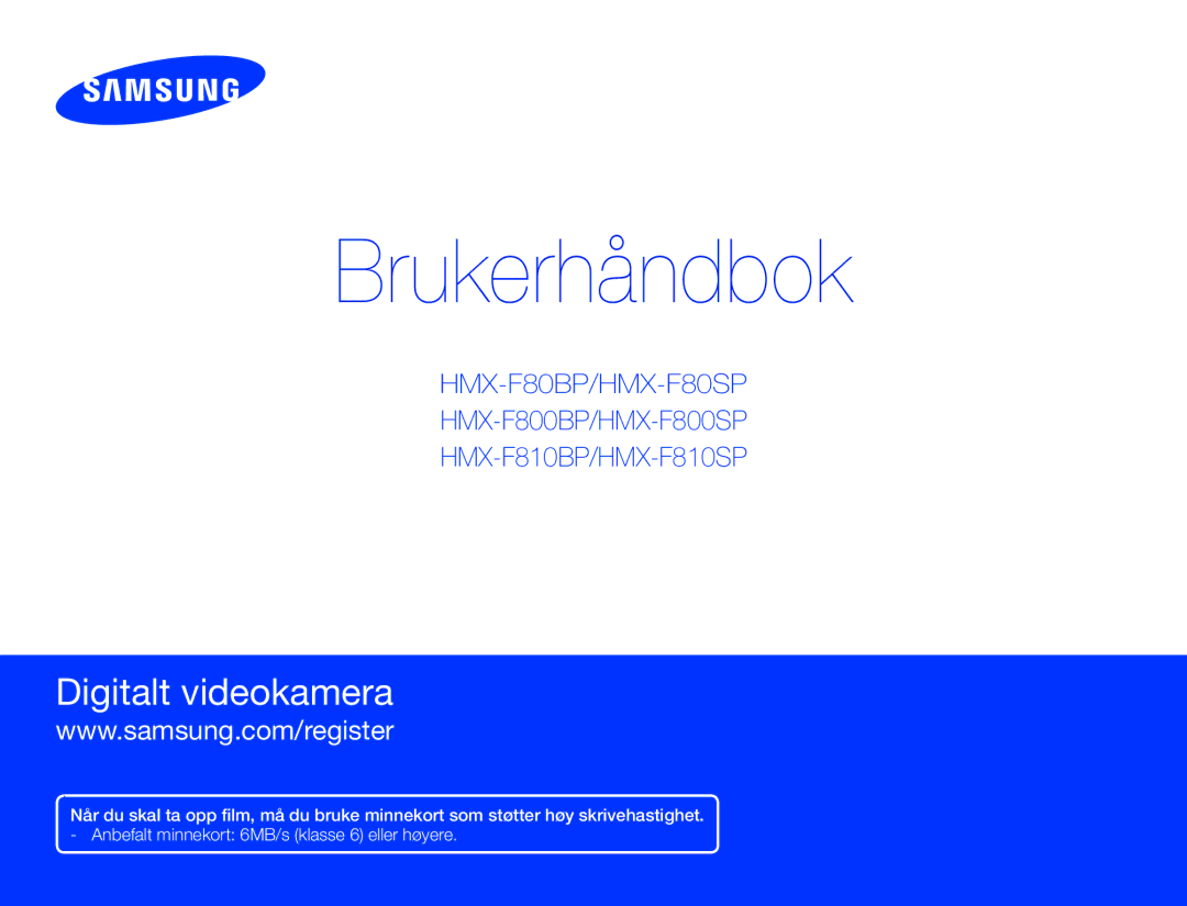 Samsung HMX-F80BP/EDC manual Korisnički Priručnik 