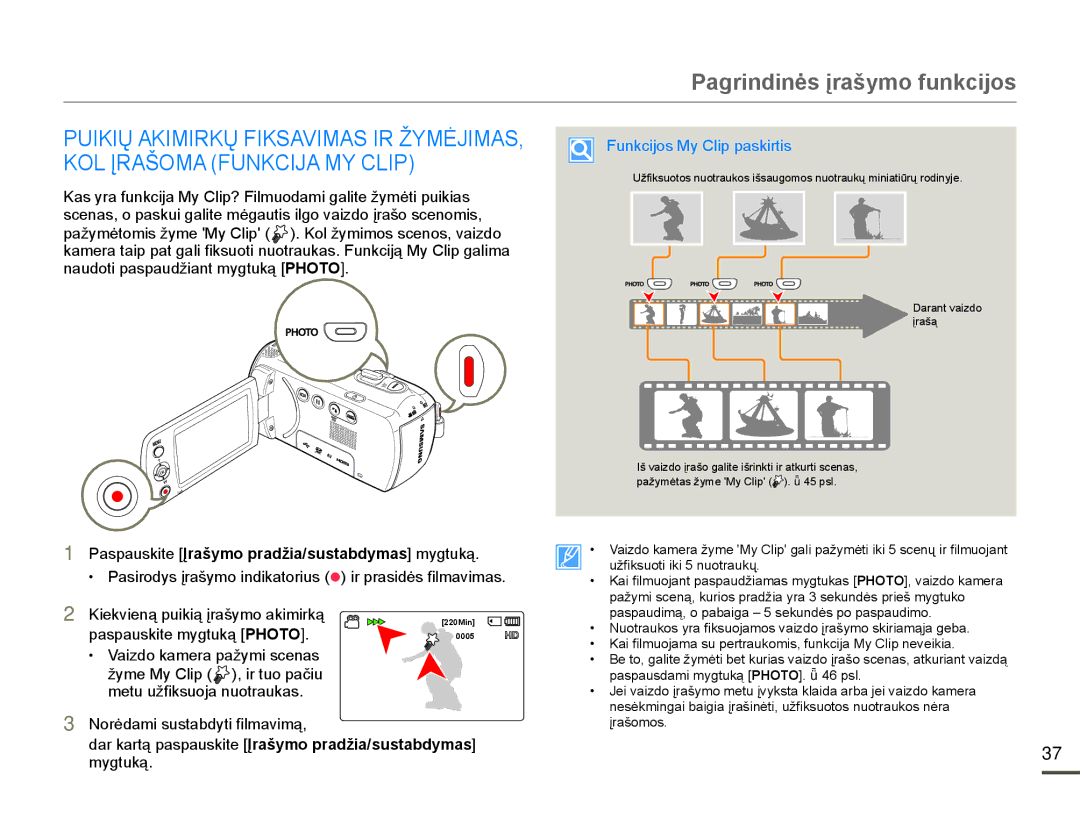 Samsung HMX-F80BP/EDC manual SDVSDXVNLWHP\JWXNąPHOTO, 1RUơGDPLVXVWDEG\WLILOPDYLPą, JWXNą 