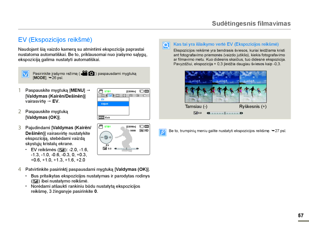 Samsung HMX-F80BP/EDC manual NVSRLFLMRVUHLNãPơ, HNVSRLFLMąJDOLPDQXVWDW\WLDXWRPDWLãNDL, 7DPVLDX5\ãNHVQLV 