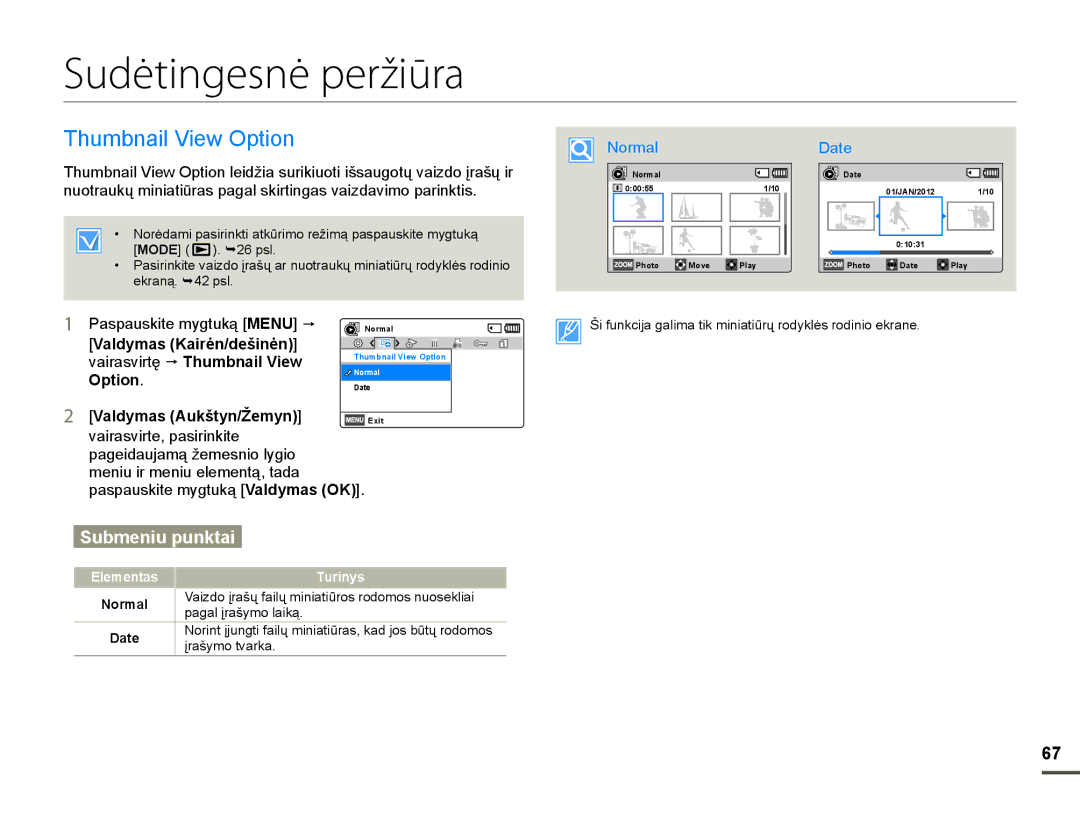 Samsung HMX-F80BP/EDC manual Sudėtingesnė peržiūra, 7KXPEQDLO9LHZ2SWLRQ, Date 