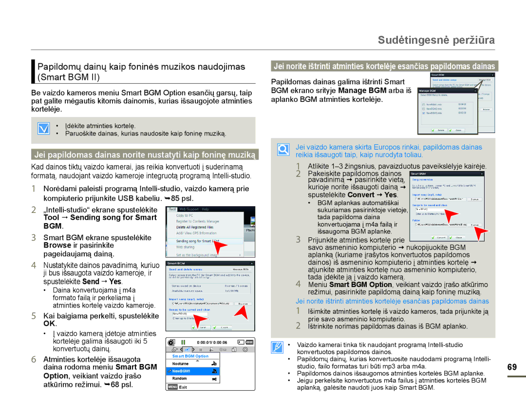 Samsung HMX-F80BP/EDC manual 6PDUW%*0,,, ToolSending song for Smart BGM, DwplqwlhvNruwhoċYdlgrNdphurmh 