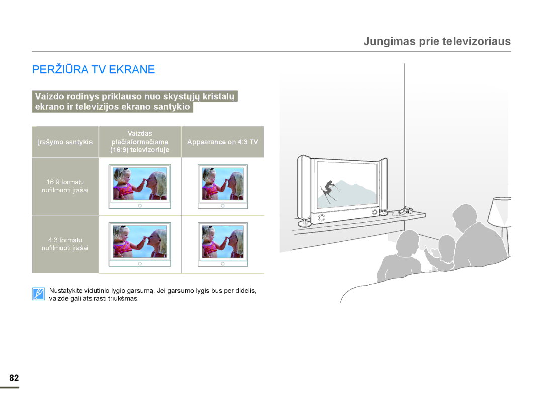 Samsung HMX-F80BP/EDC 35ä,ǋ5$79.5$1, Vaizdas Ʋrašymo santykis plačiaformačiame 169 televizoriuje, Appearance on 43 TV 