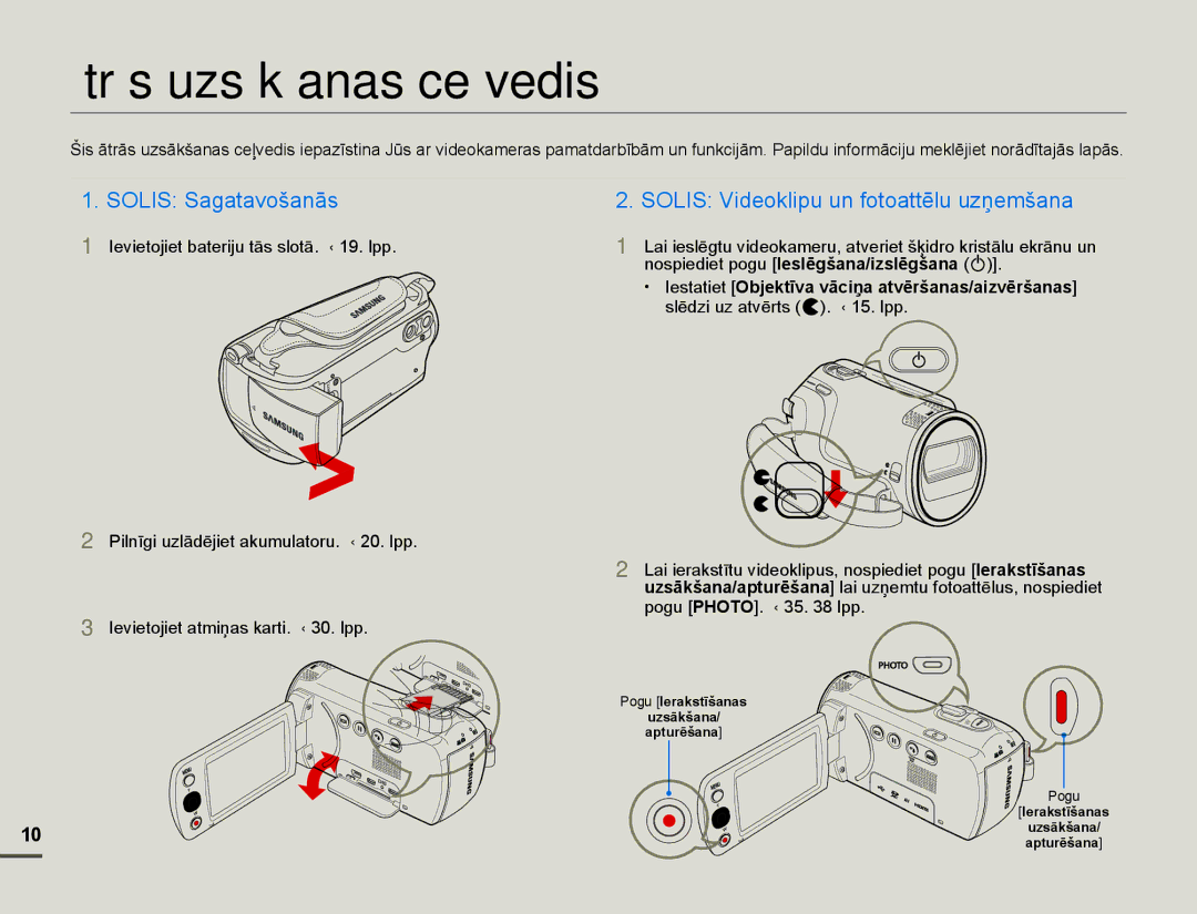 Samsung HMX-F80BP/EDC manual Ātrās uzsākšanas ceļvedis, 3RJX 