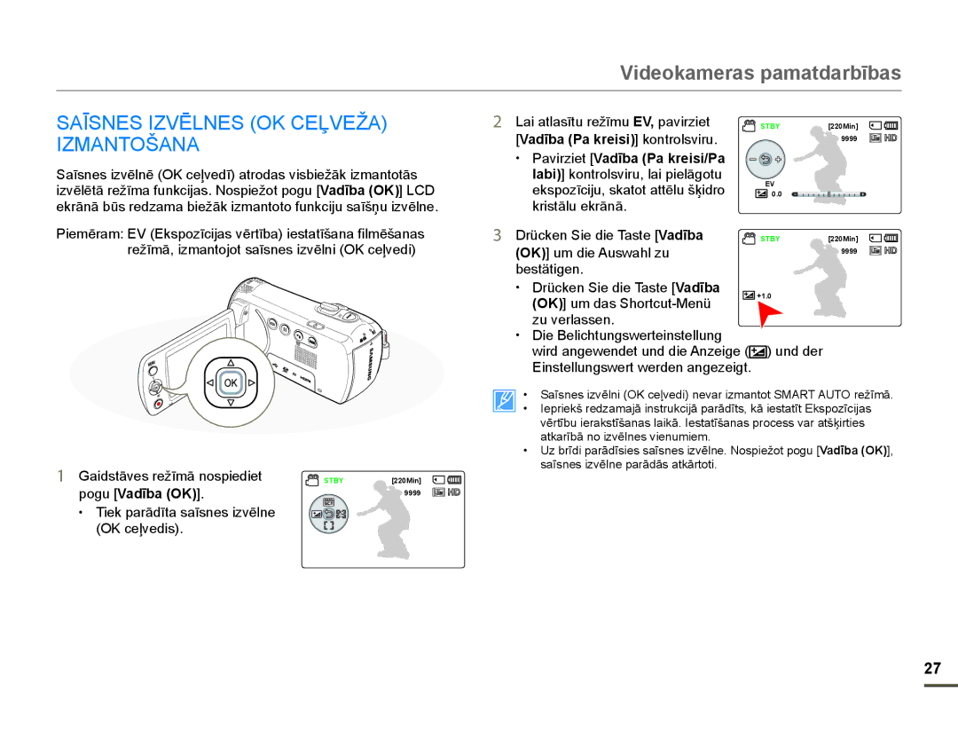 Samsung HMX-F80BP/EDC manual NulvwɨoxHnuɨqɨ, XQGGHU DLGVWƗYHVUHåƯPƗQRVSLHGLHW STBY220Min, SRJXVadƯba OK 