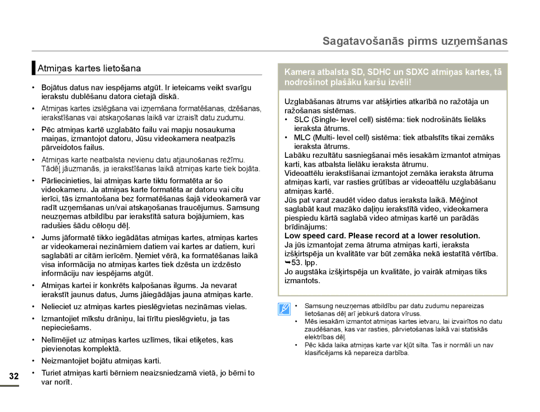 Samsung HMX-F80BP/EDC manual $WPLƼDVNDUWHVOLHWRãDQD 