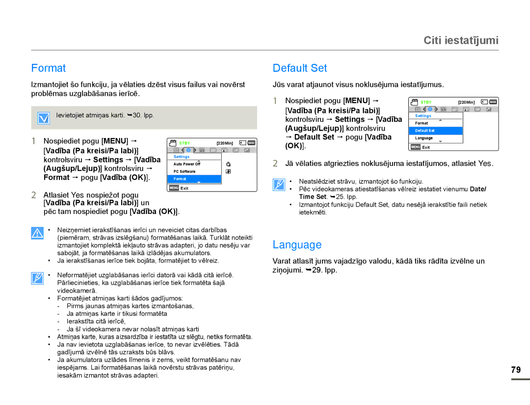 Samsung HMX-F80BP/EDC manual Rupdw, HIDXOW6HW, Language, $WODVLHWYesQRVSLHåRWSRJX, Format  p SRJXVadƯba OK 