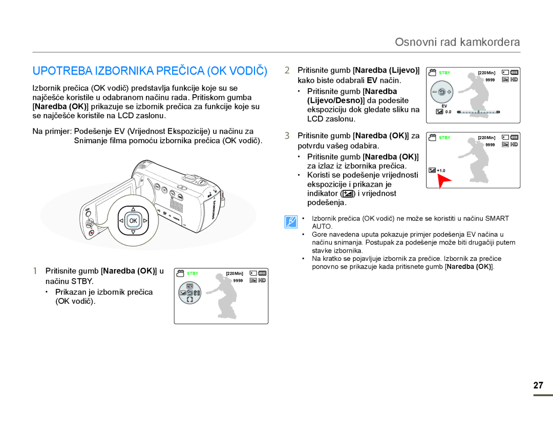 Samsung HMX-F80BP/EDC manual 83275%$,=%251,.$35ý,&$2.92,ý, QDþLQX67%, Lijevo/Desno da podesite 