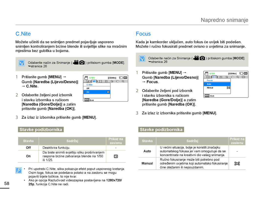 Samsung HMX-F80BP/EDC manual 1LWH, Rfxv, PmhvwlpdEhJxelwndXErmdpd, XPENaredba Lijevo/Desno p C.Nite 