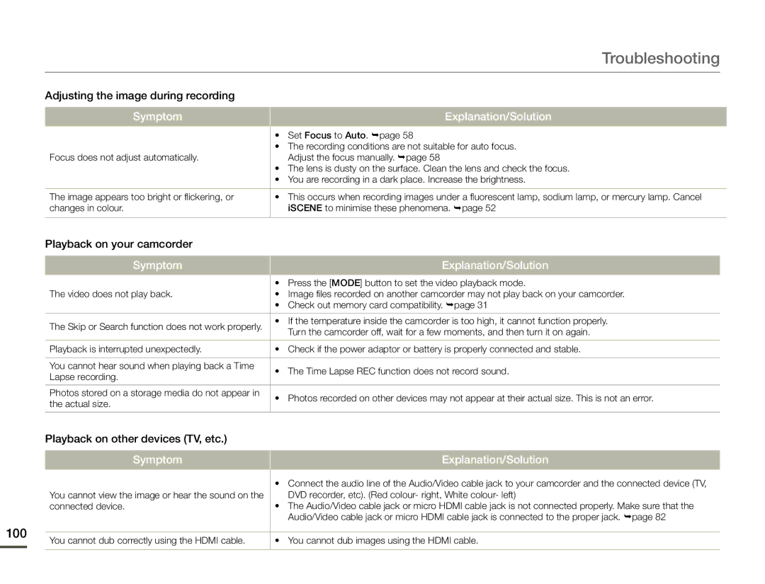 Samsung HMX-F900WP/EDC, HMX-F90BP/EDC, HMX-F90WP/EDC 100, Adjusting the image during recording, Playback on your camcorder 