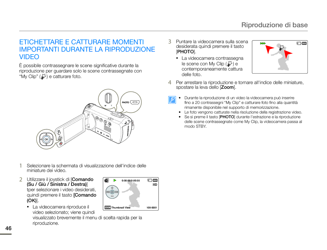 Samsung HMX-F90BP/EDC, HMX-F90WP/EDC manual Thumbnail View 100-0001 