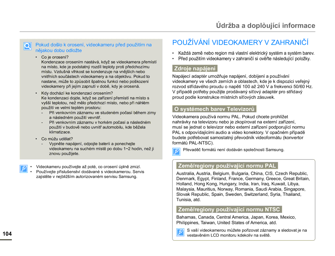 Samsung HMX-F90BP/EDC, HMX-F90WP/EDC manual 328äË9È1Ë9,2.$059=$+5$1,ýË, =GURMHQDSiMHQt, V\VWpPHFKEDUHY7HOHYLRUĤ 