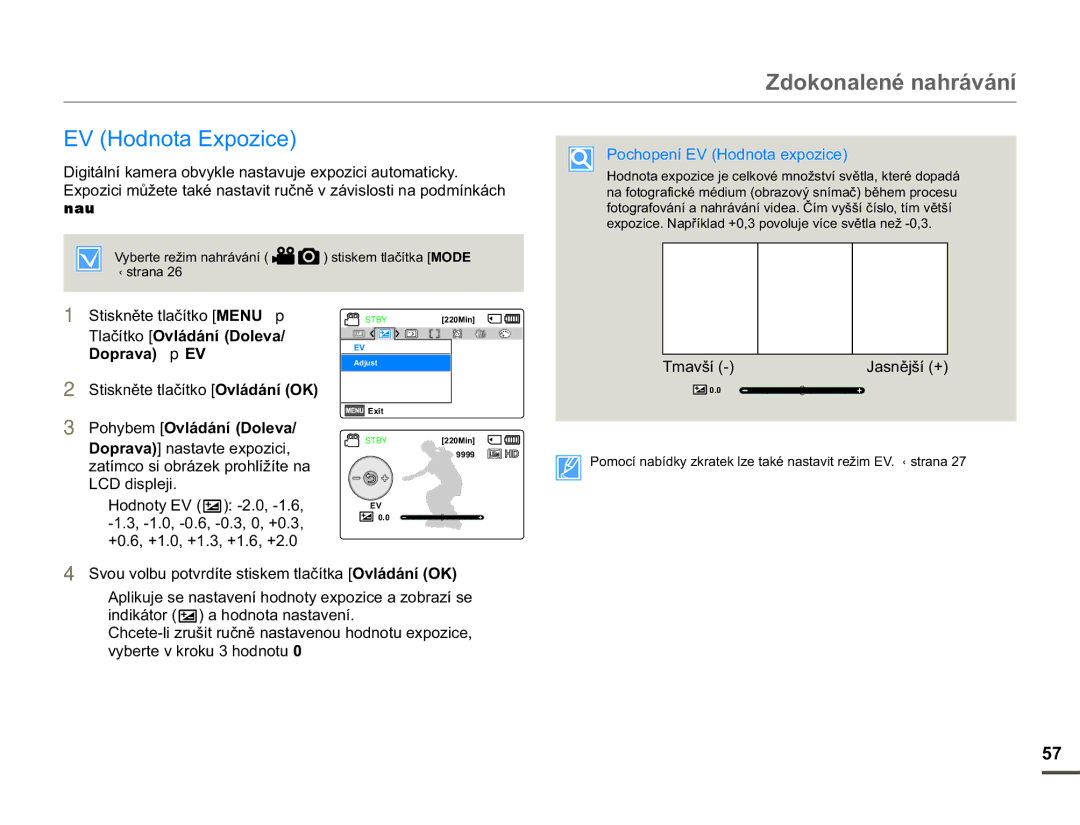 Samsung HMX-F90WP/EDC, HMX-F90BP/EDC manual Záznamu, 3RFKRSHQt9+RGQRWDHSRLFH, 7PDYãt-DVQČMãt 