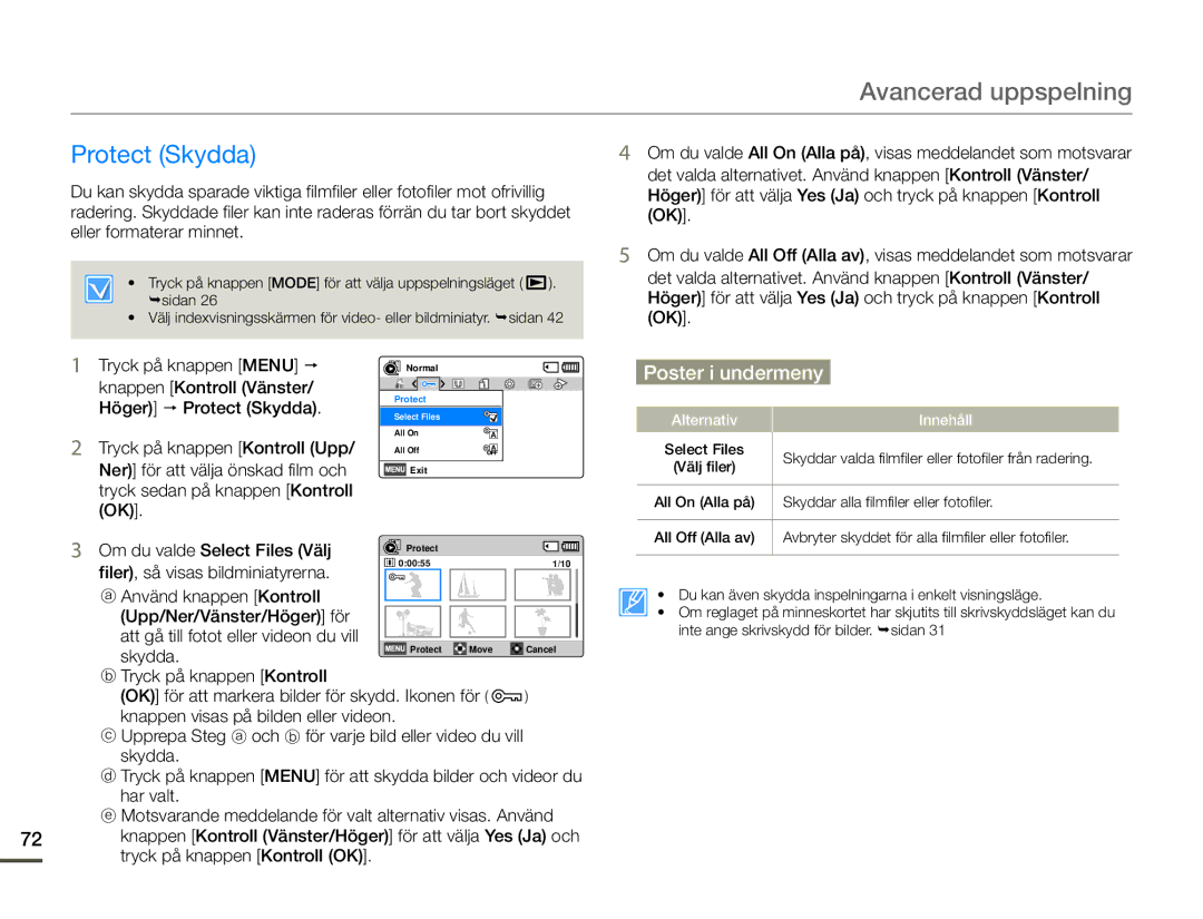 Samsung HMX-F90BP/EDC, HMX-F90WP/EDC manual Protect Skydda 