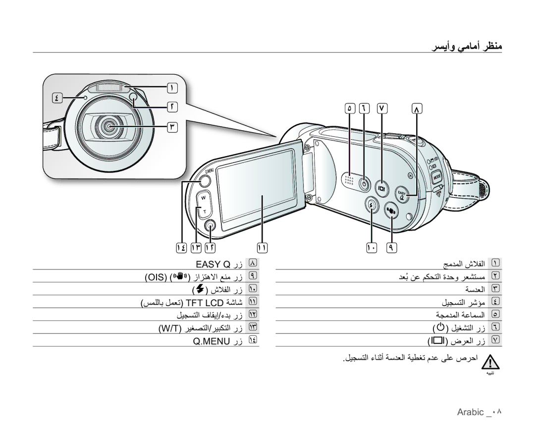 Samsung HMX-H104BP/AAW, HMX-H100P/MEA, HMX-H106SP/AAW, HMX-H104BP/MEA, HMX-H105BP/AAW ΉδϳϭϲϣΎϣήψϨϣ, Ȉȋ ȈȊ Ȉȉ, Arabic ˹́ 