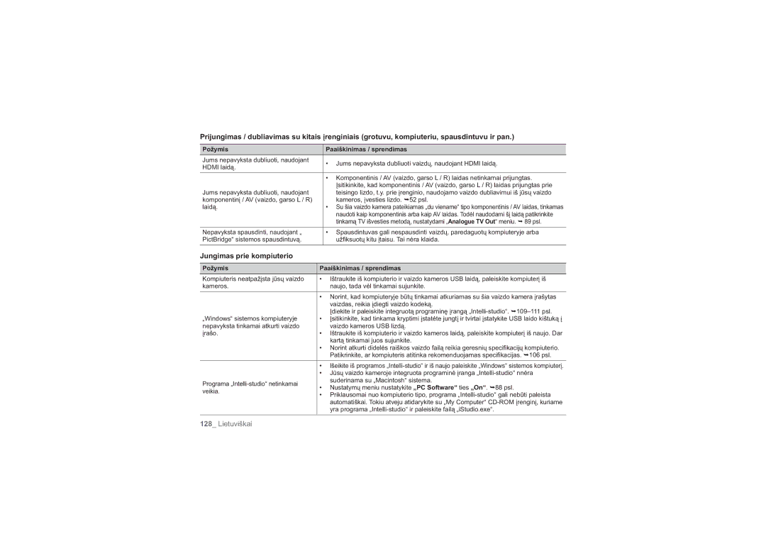 Samsung HMX-H104BP/XEB, HMX-H100P/XEB manual Jungimas prie kompiuterio 