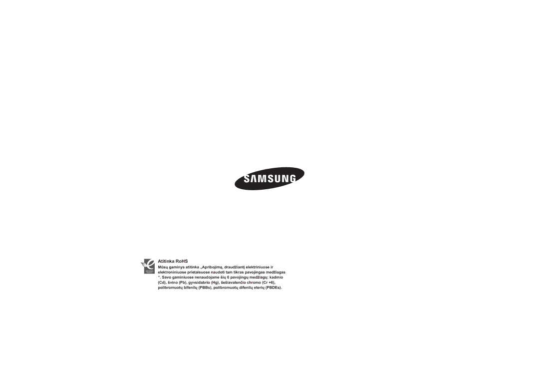 Samsung HMX-H100P/XEB, HMX-H104BP/XEB manual Atitinka RoHS 