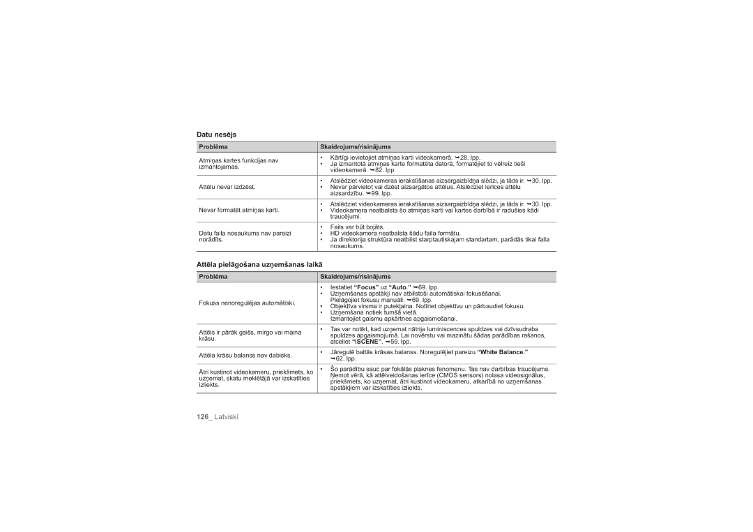 Samsung HMX-H104BP/XEB, HMX-H100P/XEB manual Datu nesējs, Attēla pielāgošana uzņemšanas laikā 