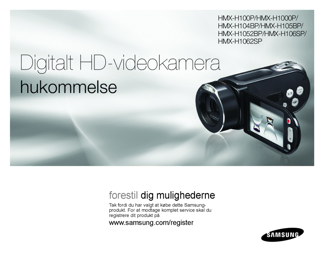 Samsung HMX-H106SP/EDC, HMX-H105BP/EDC, HMX-H100P/EDC, HMX-H104BP/EDC manual Digitalt HD-videokamera, HMX-H100P/HMX-H1000P 