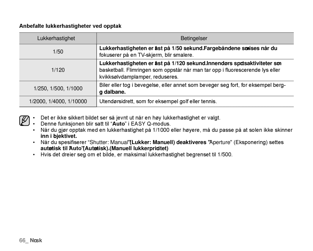 Samsung HMX-H106SP/EDC, HMX-H105BP/EDC, HMX-H100P/EDC, HMX-H104BP/EDC, HMX-H1000P/EDC manual Norsk 