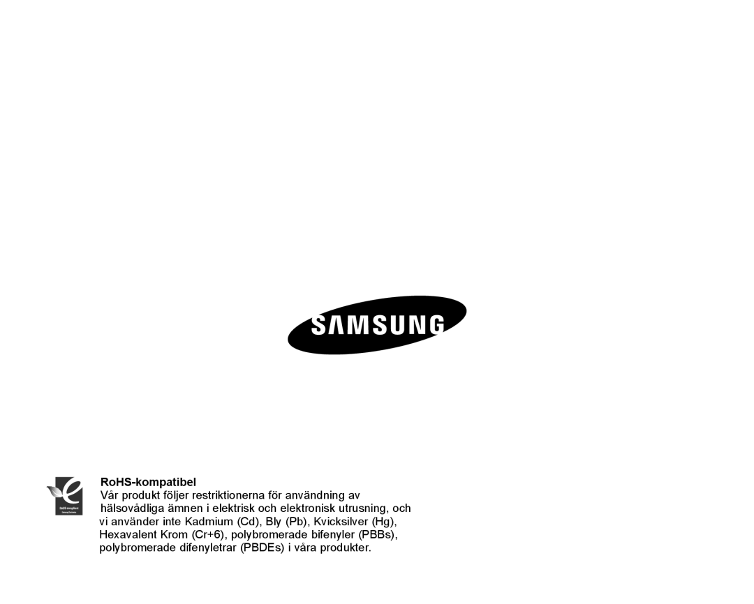 Samsung HMX-H104BP/EDC, HMX-H105BP/EDC, HMX-H106SP/EDC, HMX-H100P/EDC, HMX-H1000P/EDC manual RoHS-kompatibel 