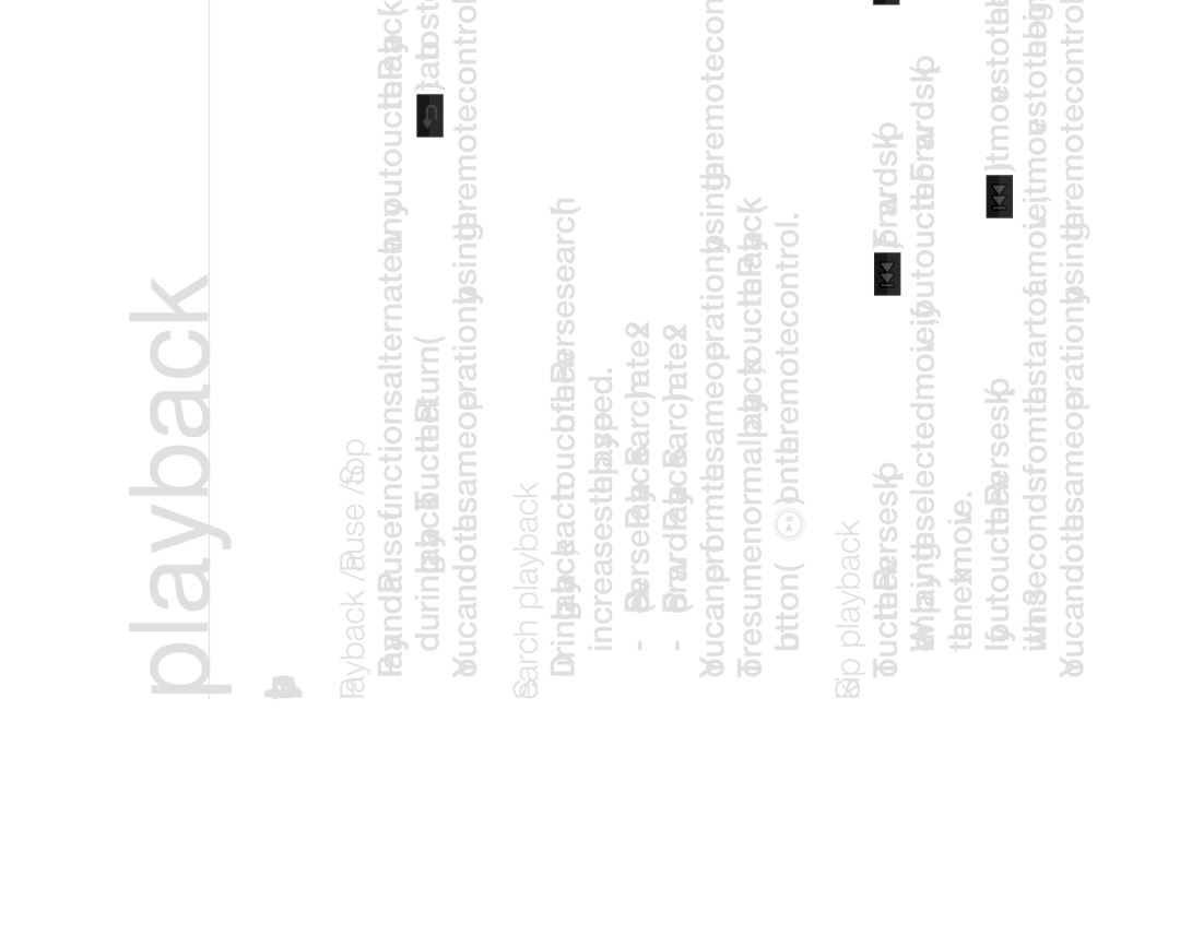 Samsung HMX-H104BP/COL, HMX-H105BP/EDC Various playback operations, During playback. Touch the Return tab to stop playback 