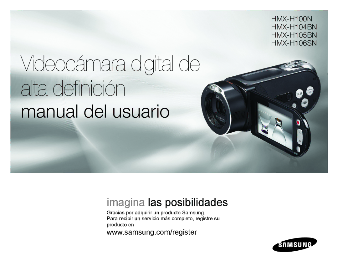 Samsung HMX-H106SN/XAA manual Videocámara digital de alta definición 