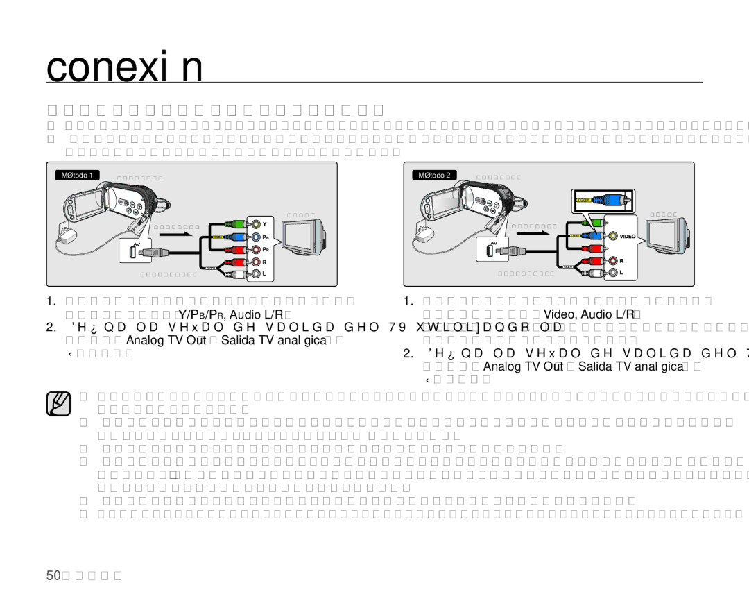 Samsung HMX-H106SN/XAA manual Conexión a un televisor normal 169/43 