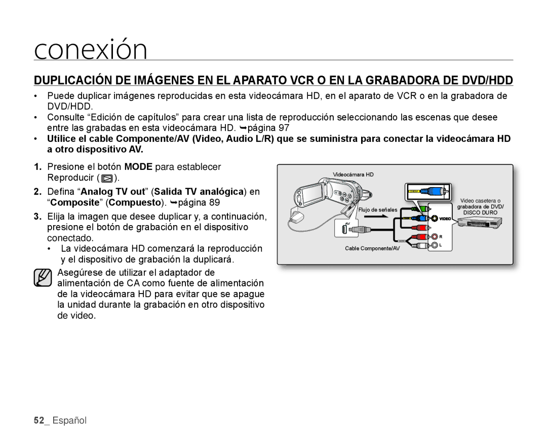 Samsung HMX-H106SN/XAA manual Presione el botón Mode para establecer Reproducir 