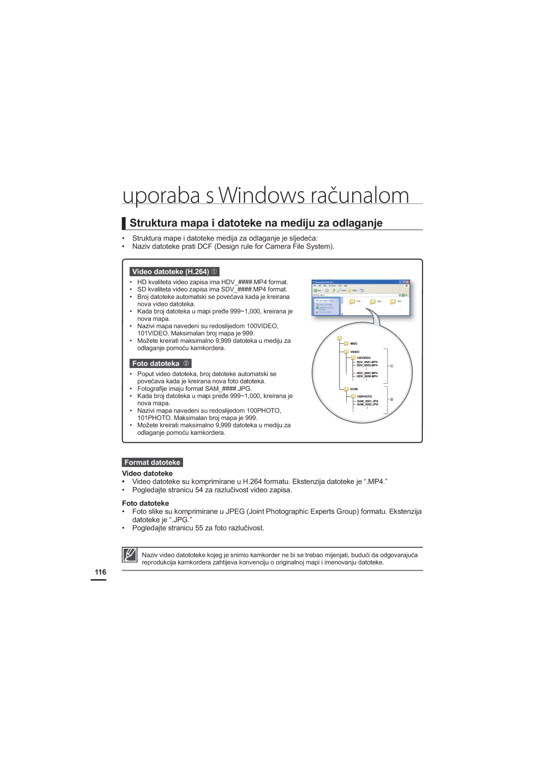 Samsung HMX-H200SP/EDC, HMX-H200BP/EDC, HMX-H205SP/EDC manual 9LGHRGDWRWHNH+, Foto datoteka Ž, RupdwGdwrwhnh 