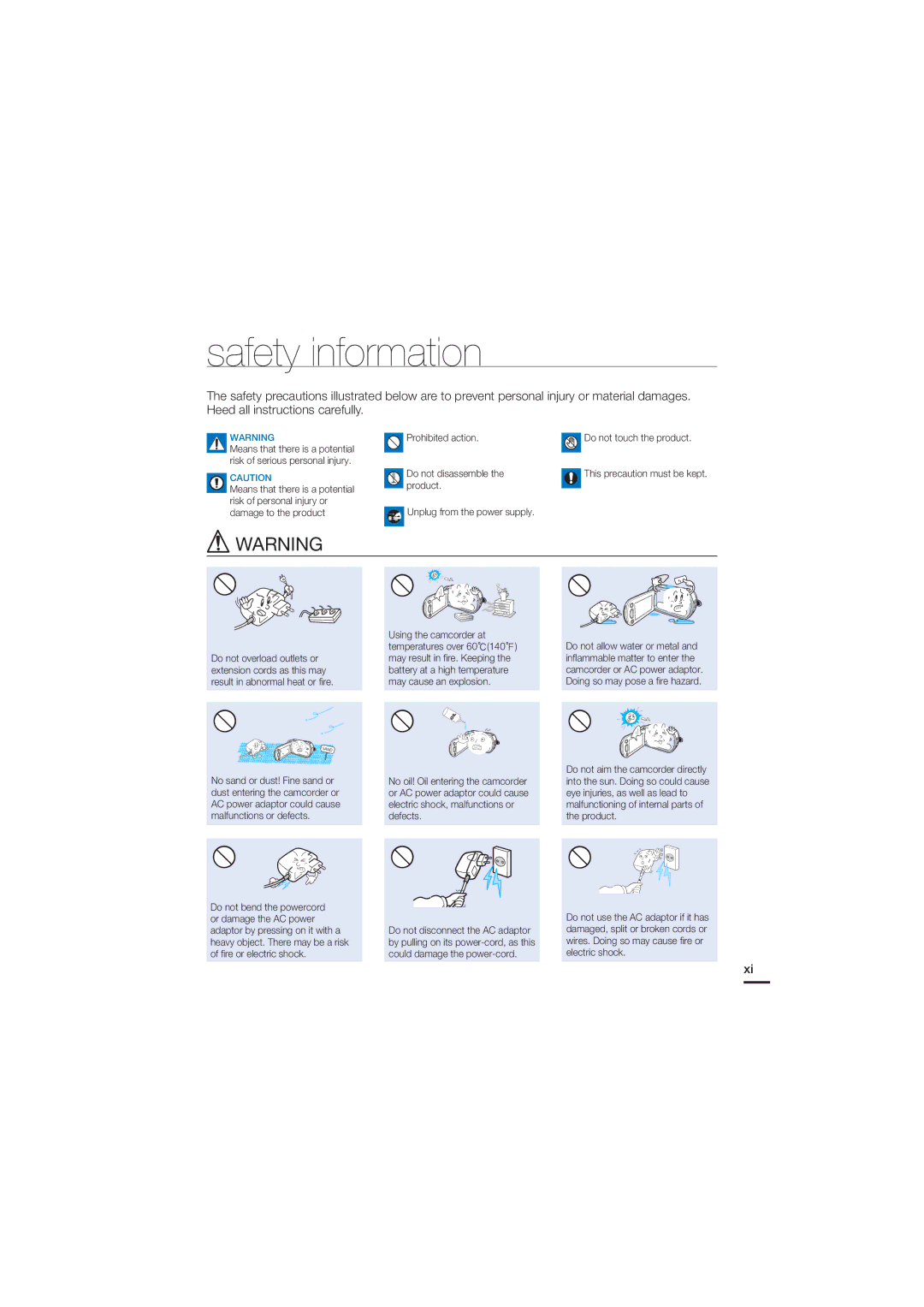 Samsung 07660-2112 Safety information, Prohibited action, Do not disassemble, Product Unplug from the power supply 