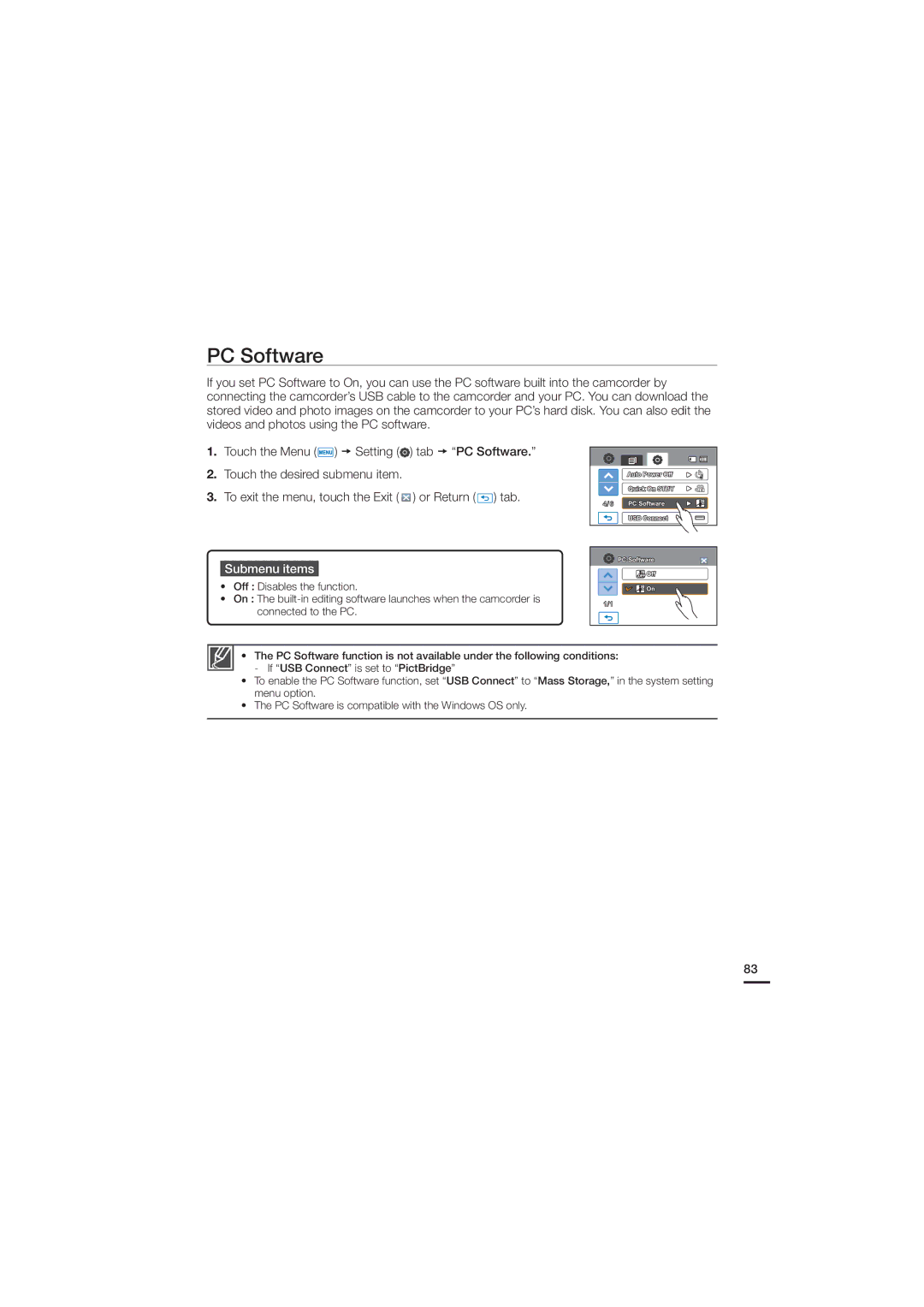 Samsung 07660-2112, HMX-H200N, HMX-H200SN user manual PC Software 