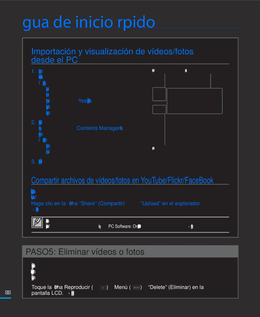 Samsung HMX-H220RP/EDC, HMX-H204BP/EDC, HMX-H200BP/EDC Importación y visualización de vídeos/fotos desde el PC, ¬página 