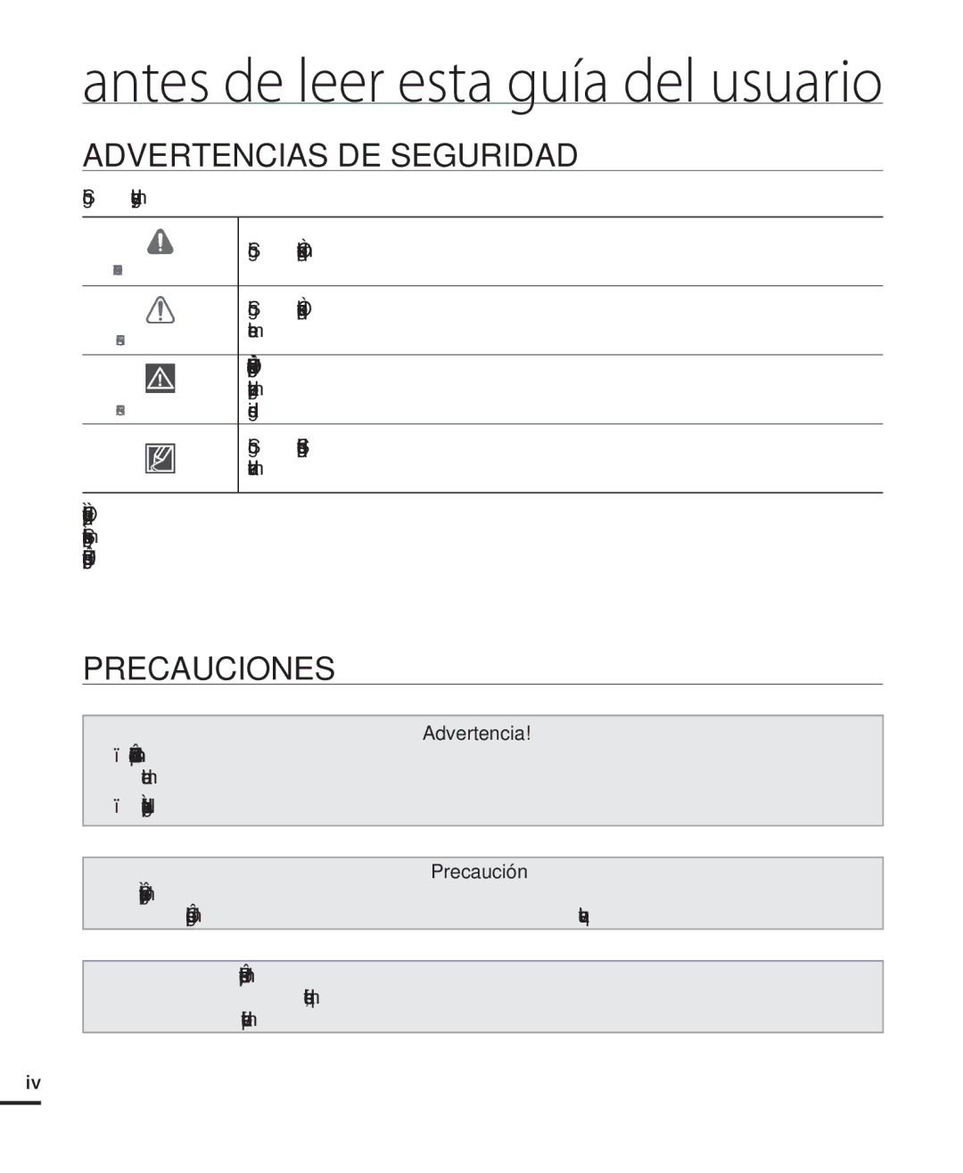 Samsung HMX-H200RP/EDC, HMX-H204BP/EDC, HMX-H200BP/EDC, HMX-H220RP/EDC Advertencias DE Seguridad, Precauciones, Precaución 