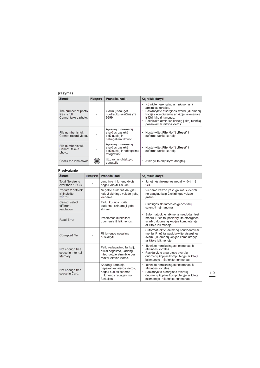 Samsung HMX-H200BP/XEB, HMX-H204BP/EDC manual Predvajanje, 119 