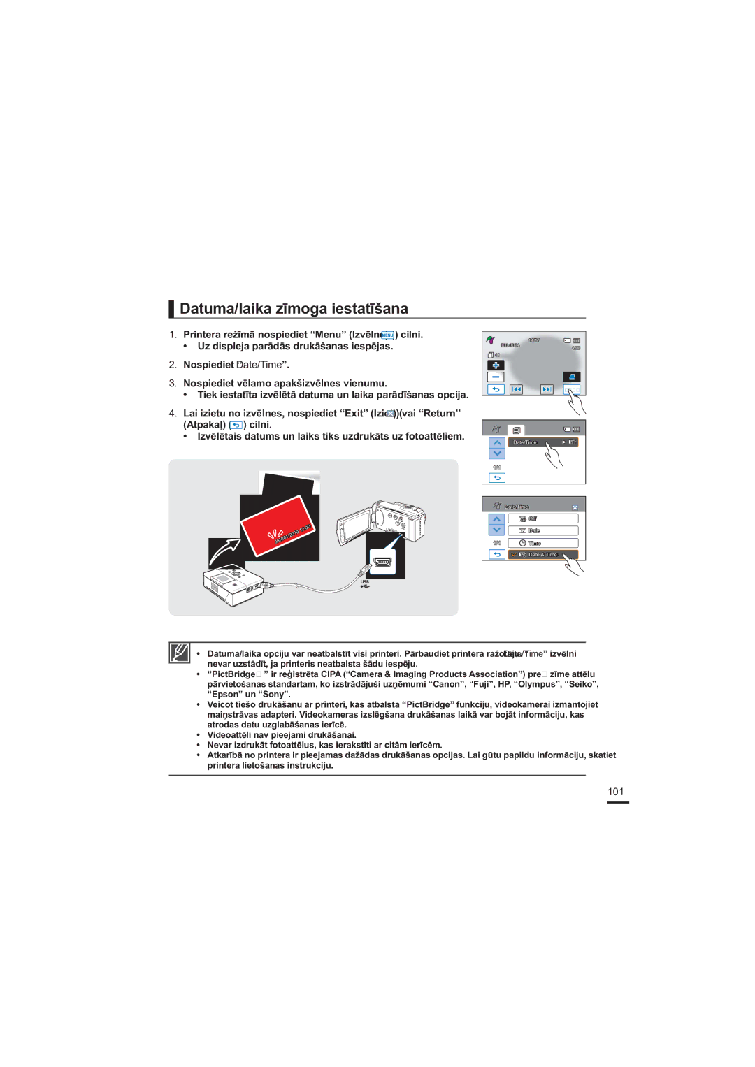 Samsung HMX-H200BP/XEB, HMX-H204BP/EDC manual DWXPDODLNDƯPRJDLHVWDWƯãDQD,  1RVSLHGLHW³DWH7LPH´, 101 