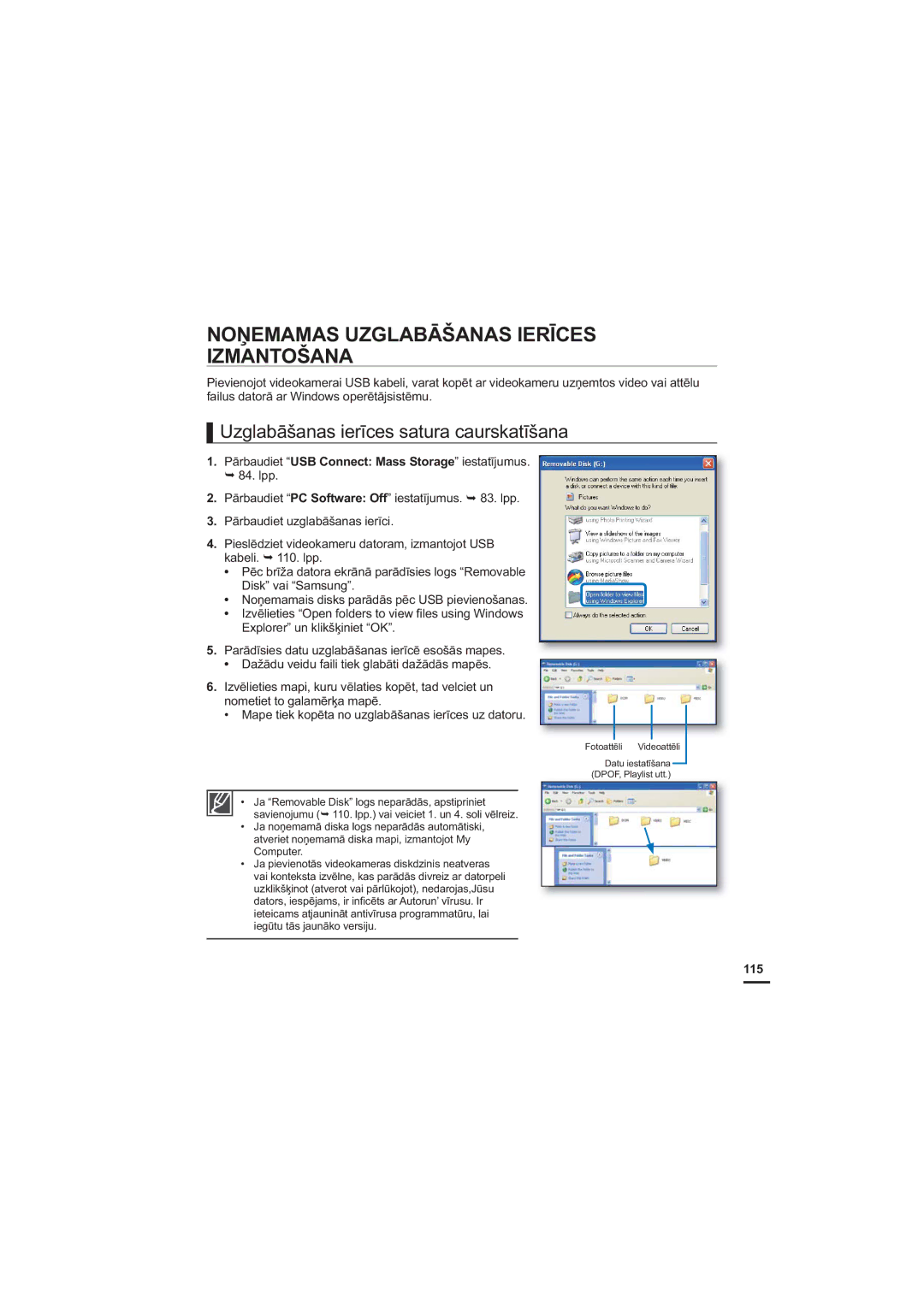 Samsung HMX-H200BP/XEB manual 8JODEƗãDQDVLHUƯFHVVDWXUDFDXUVNDWƯãDQD, IdloxvGdwruɨDuLqgrzvRshuɲwɨmvlvwɲpx, 115 