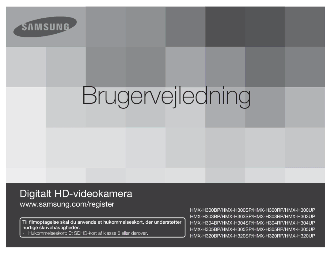 Samsung HMX-H300RP/EDC, HMX-H300BP/EDC, HMX-H300SP/EDC, HMX-H303BP/EDC manual Brugervejledning 