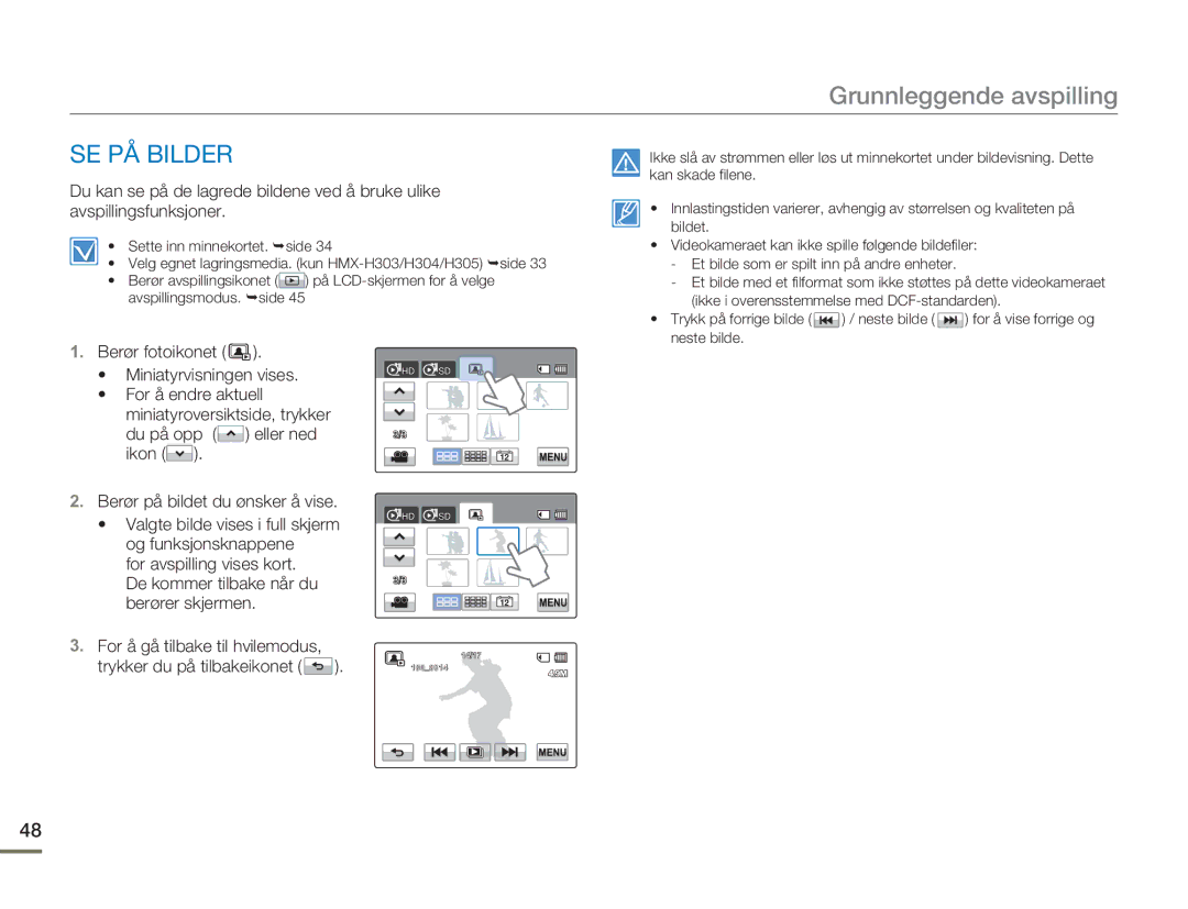 Samsung HMX-H300BP/EDC, HMX-H300RP/EDC, HMX-H300SP/EDC, HMX-H303BP/EDC manual SE PÅ Bilder 